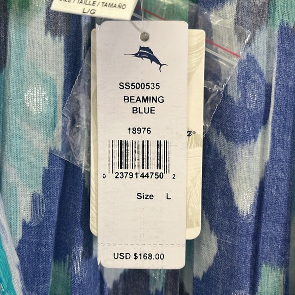 NWT Tommy Bahama Cala Azure Printed Cover Up Maxi Dress Womens sz L Beaming Blue - Picture 10 of 15